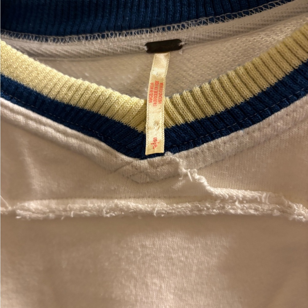 Free People White and Blue Sweatshirt - Picture 4 of 7